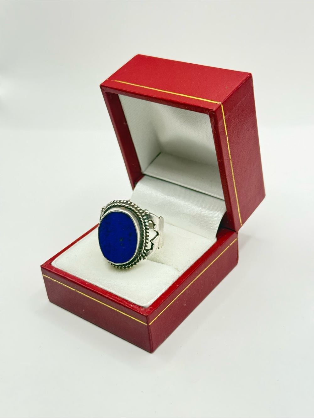 Lapis Blue Stone Silver Ring size 7.3 - Picture 5 of 7